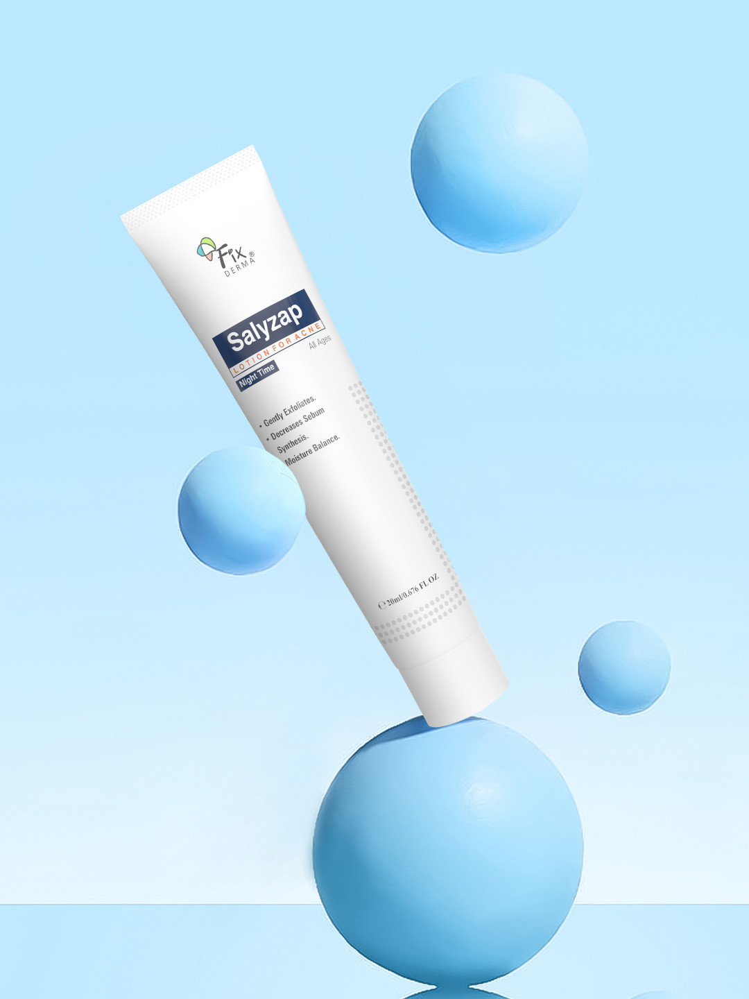 FIXDERMA Salicylic Acid Salyzap Night Time Lotion For Acne Scars & Pimples - 20ml