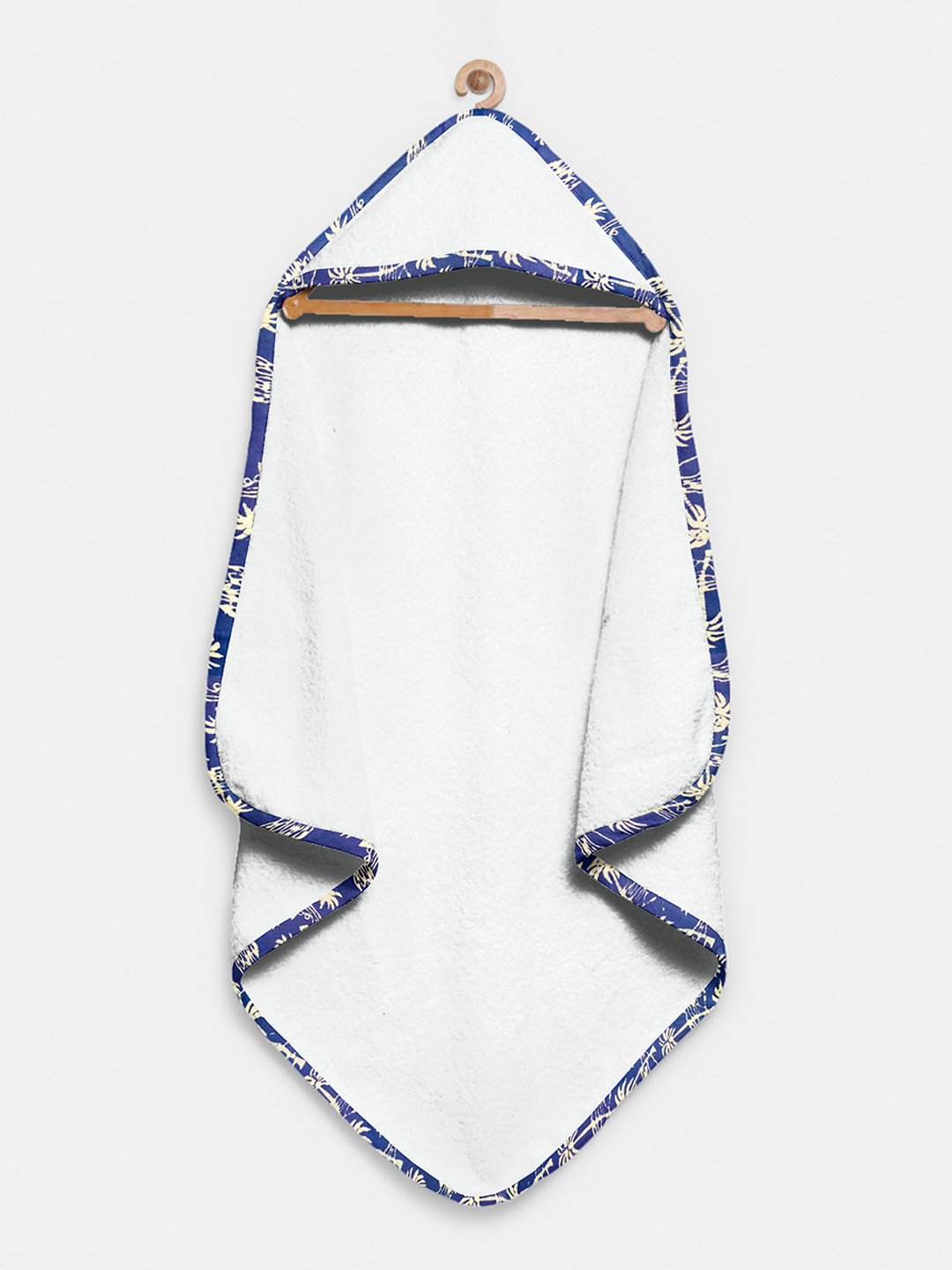 THE BABY ATELIER Kids White Organic Cotton Hooded Towel & Washcloth