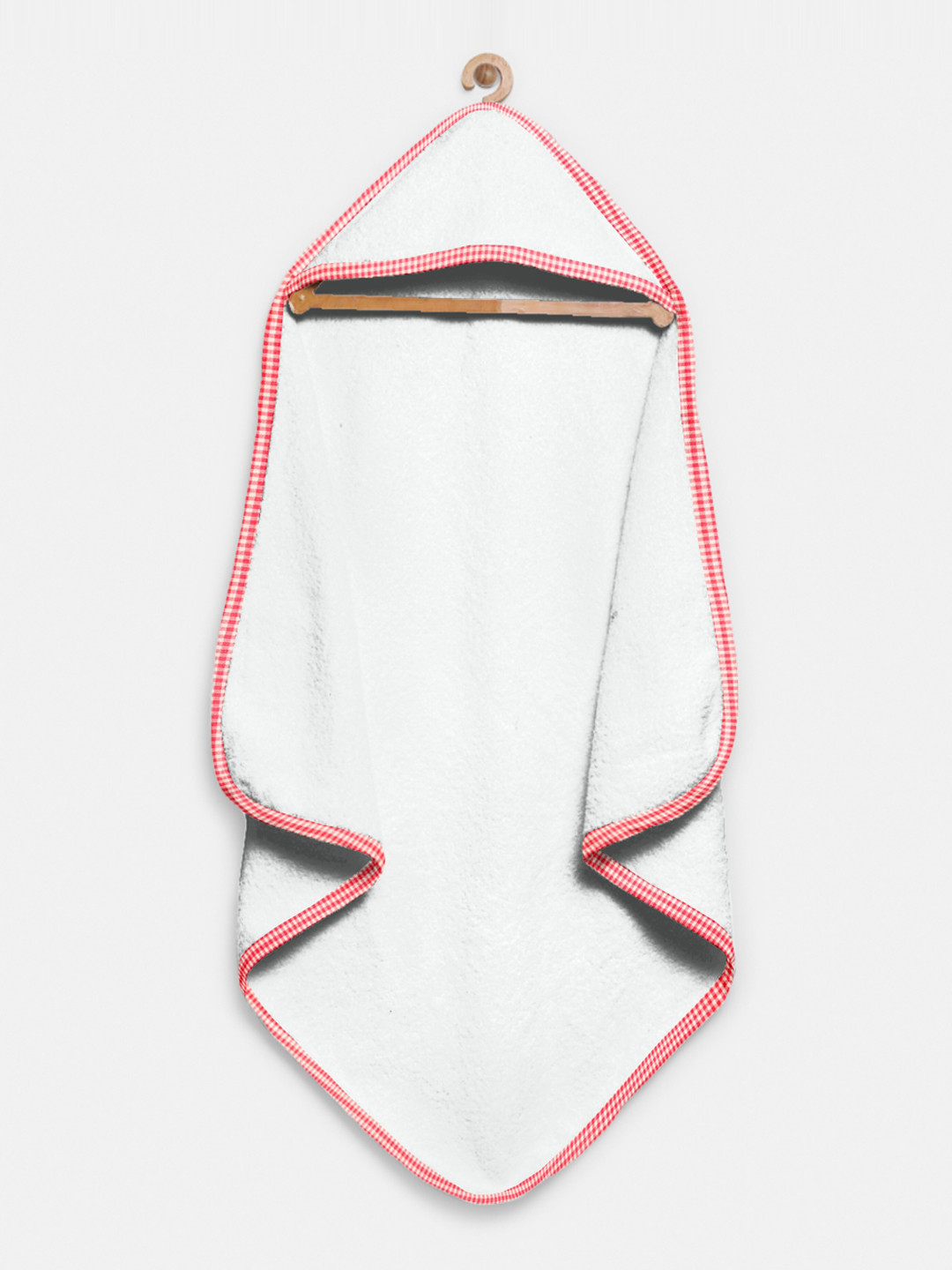 THE BABY ATELIER Kids Set of 2 White Hooded Bath Towels & Washcloth