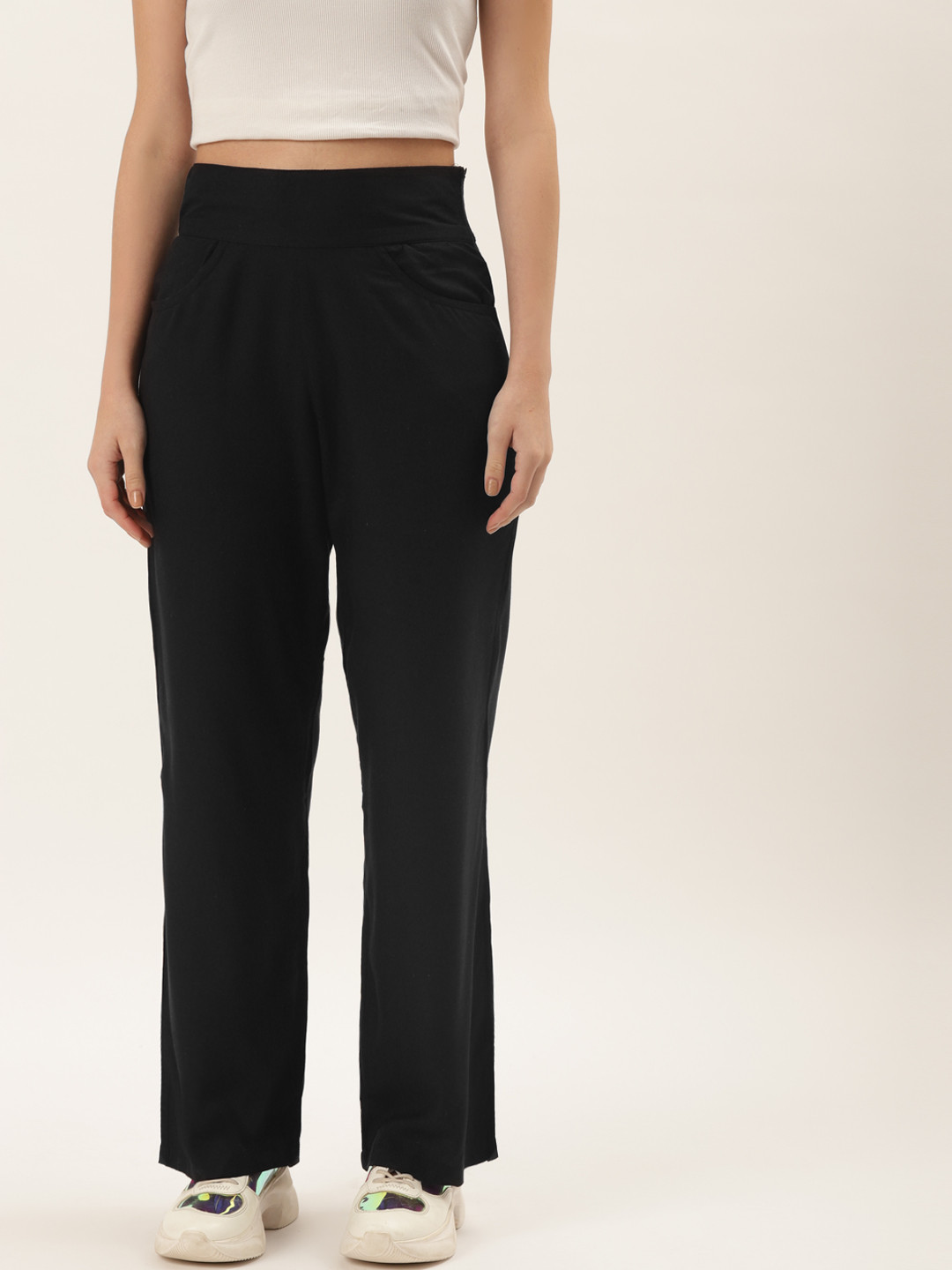 Alsace Lorraine Paris Women Black Smart Trousers