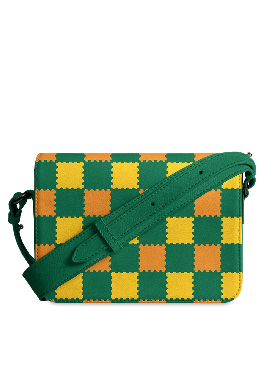 DailyObjects Multicoloured Checked PU Swagger Sling Bag