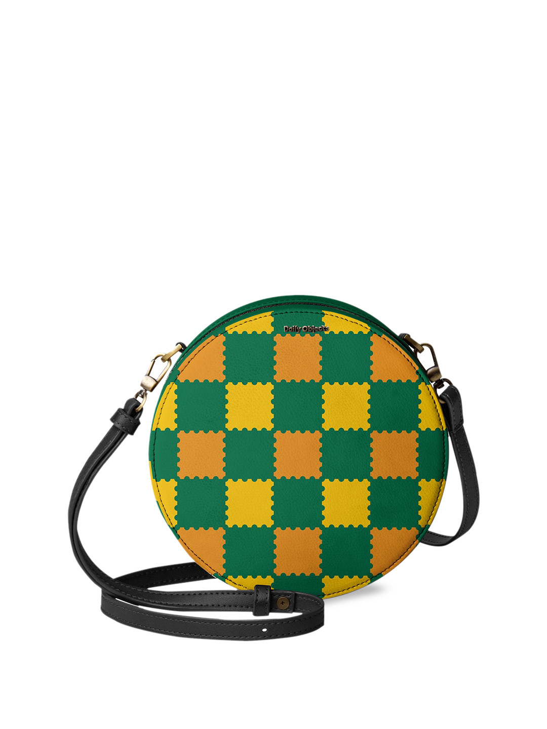 DailyObjects Green Checked PU Swagger Sling Bag