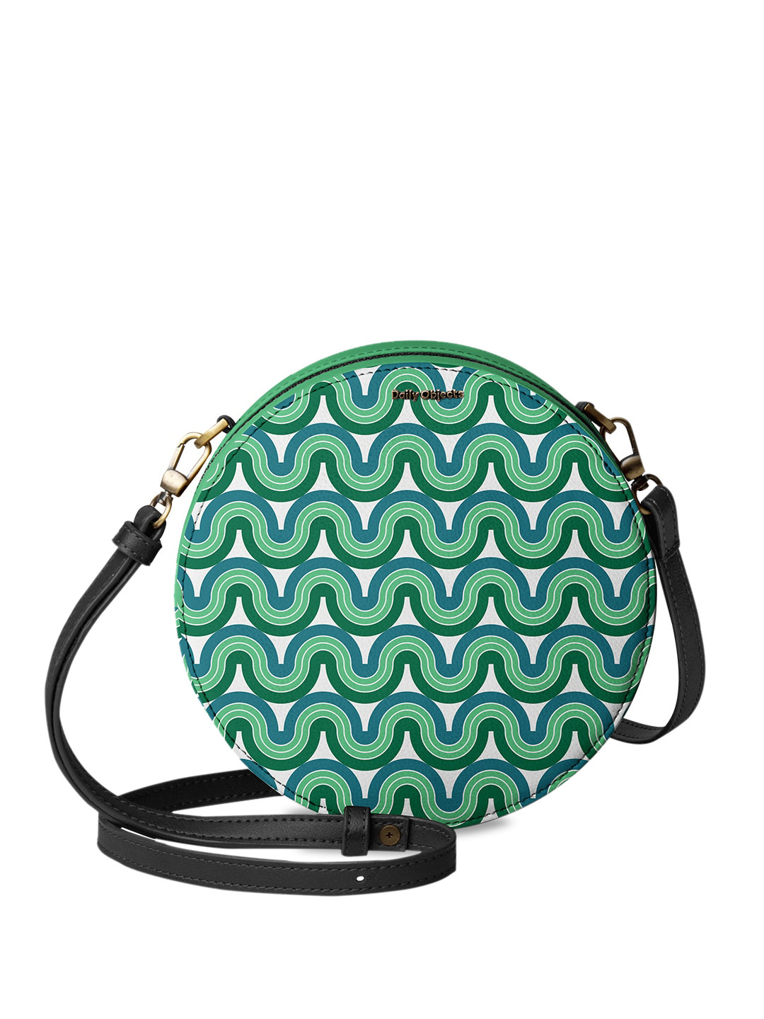 DailyObjects Green Geometric Printed PU Structured Sling Bag