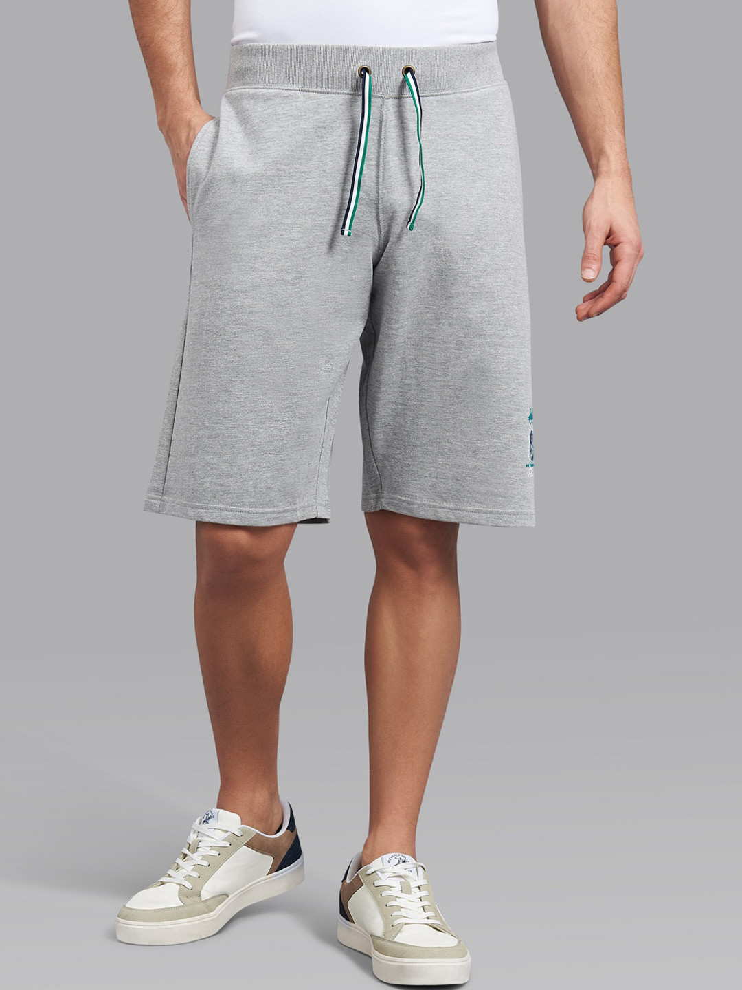 Beverly Hills Polo Club Men Grey Cotton Shorts
