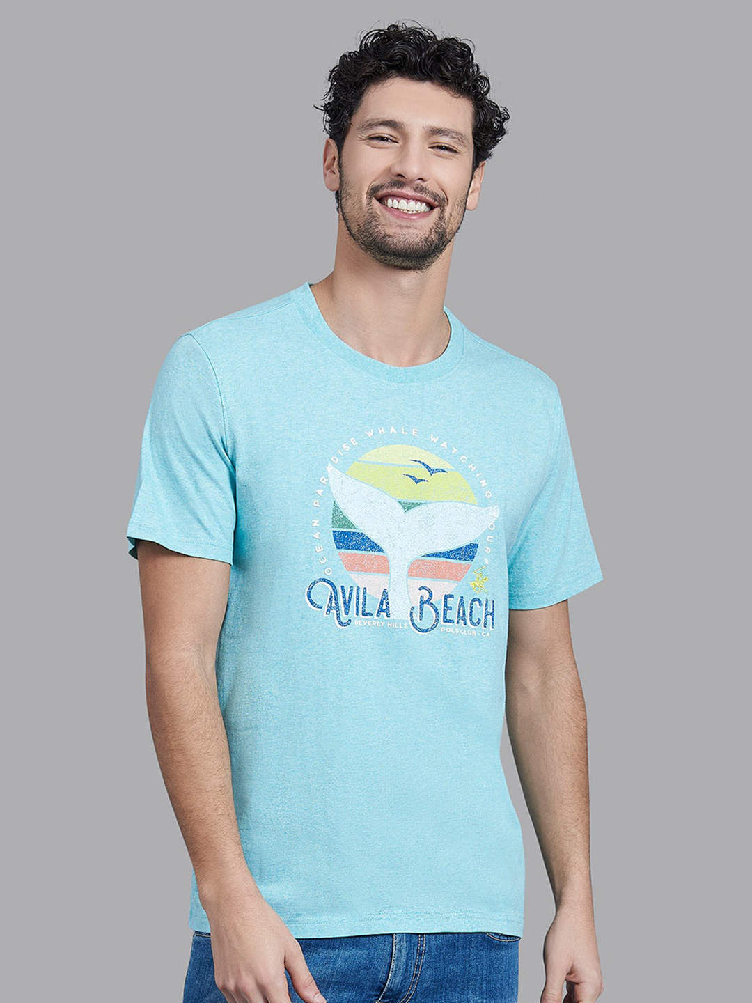 Beverly Hills Polo Club Men Green Graphic Printed T-shirt
