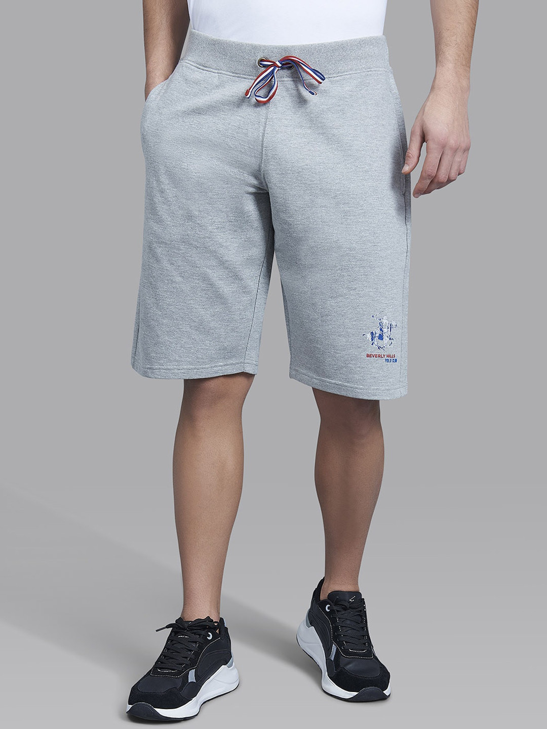 Beverly Hills Polo Club Men Grey Cotton Shorts
