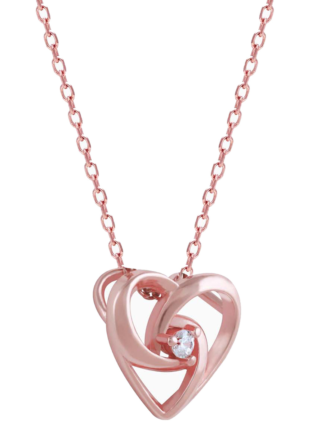 GIVA 925 Sterling Silver Rose Gold Plated Meandering Heart Pendant