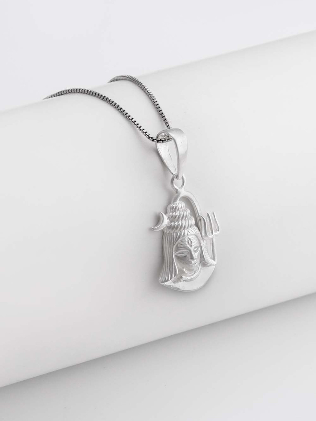 GIVA 925 Sterling Silver Shiva Pendant with Box Chain