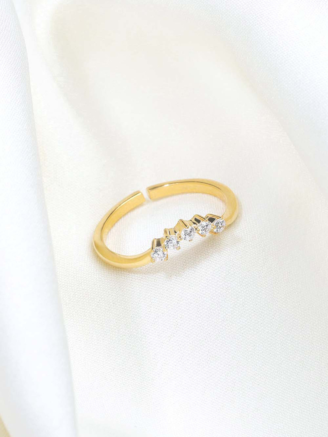 GIVA 925 Sterling Silver 18k Gold Plated Eternity Ring