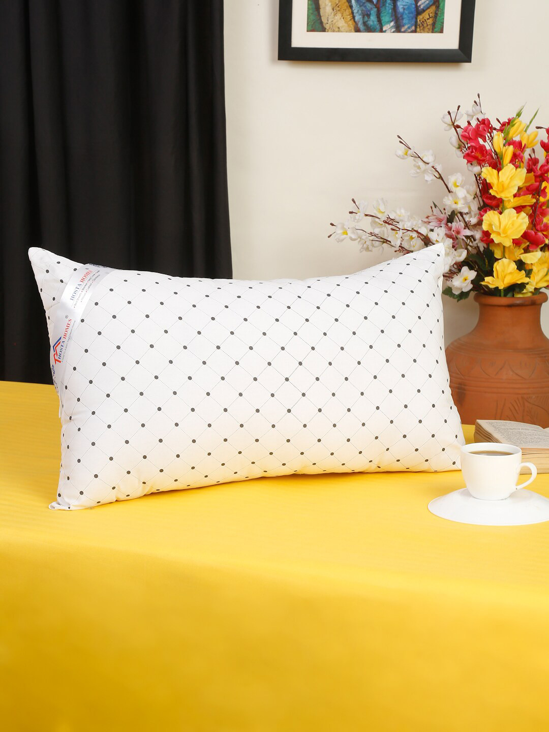 HOSTA HOMES White Solid Cotton Ultra Soft Fibre Sleep Pillow-68.5 x 43.18 cm