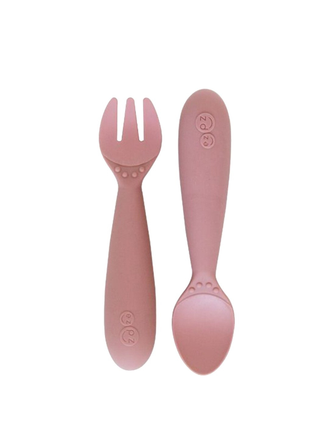 ezpz Pink Solid FDA Baby Feeding Mini Utensils