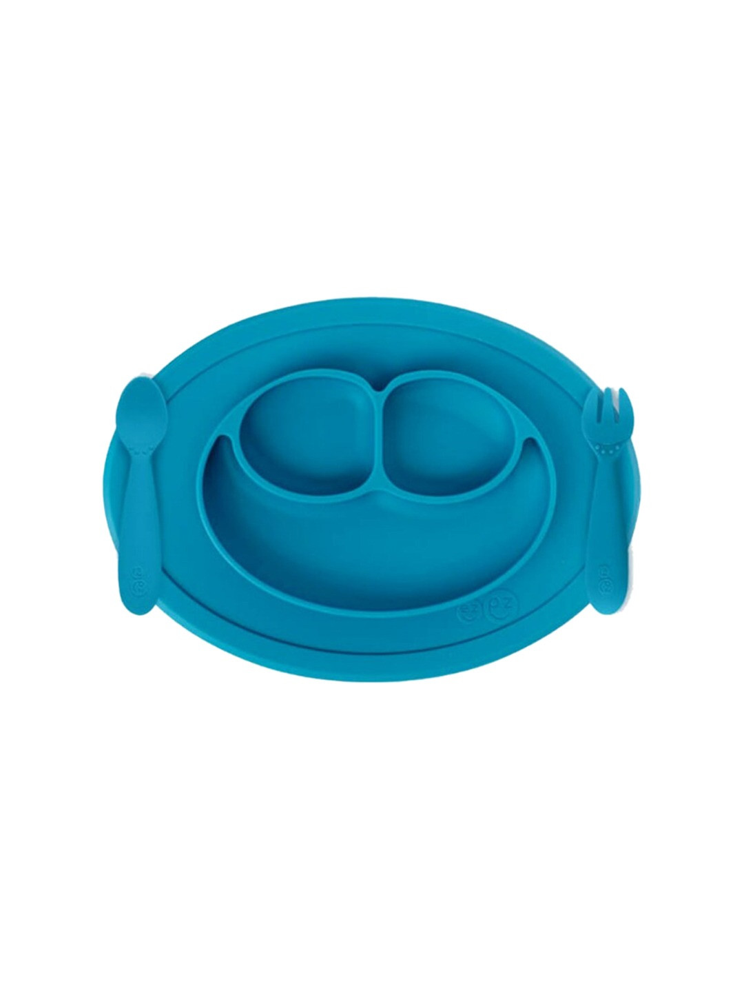 ezpz Kids Blue Matte Finish BPA Free Mini Feeding Set With Suction Mat
