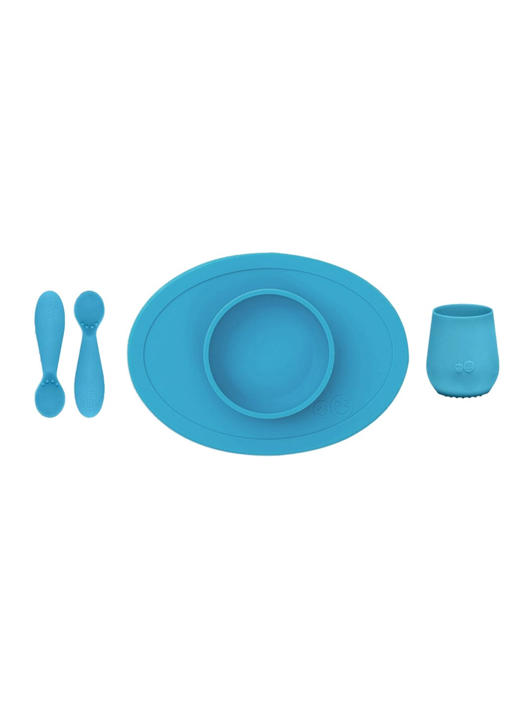 ezpz Blue Solid FDA Baby Feeding Utensils Set