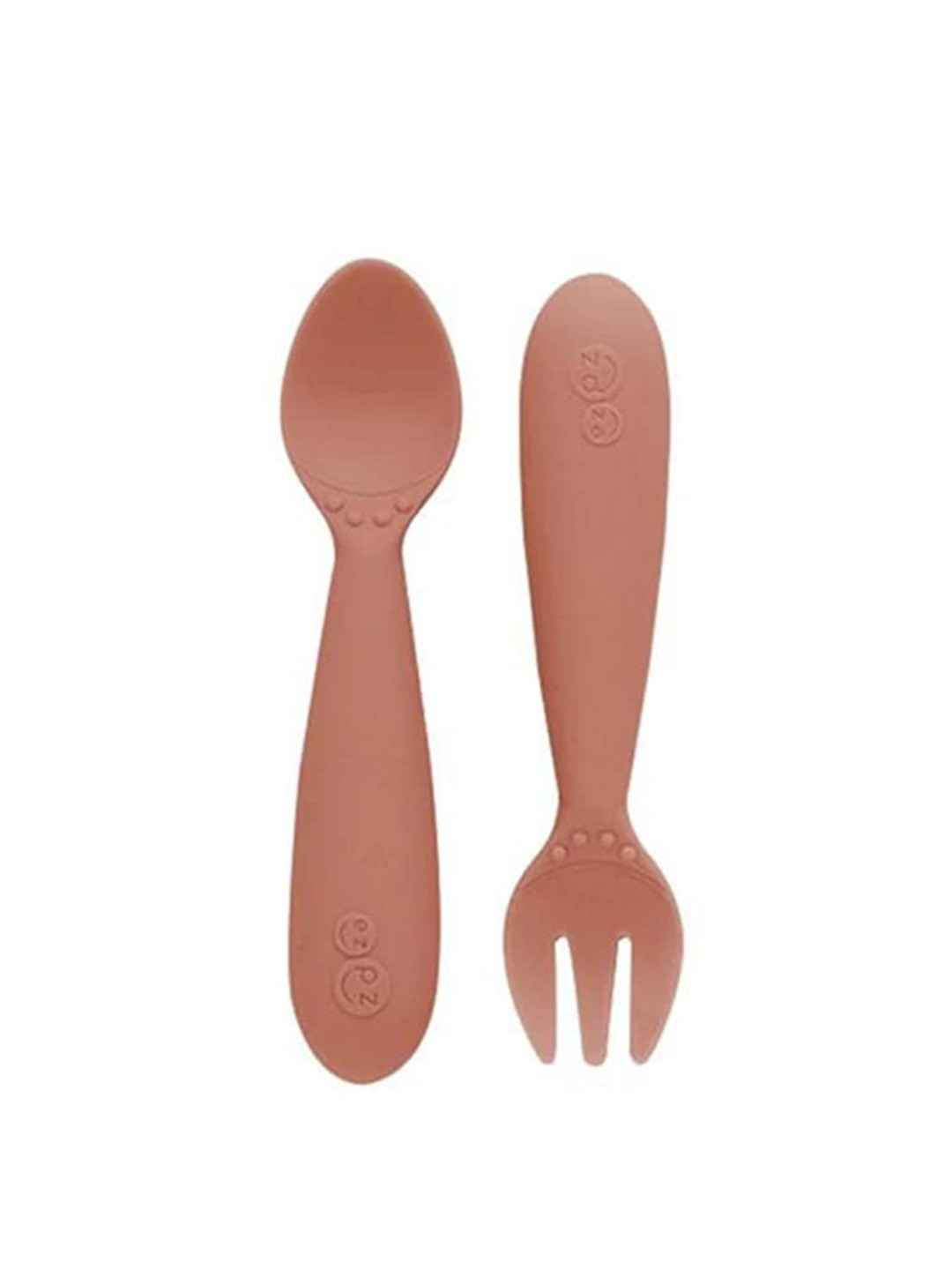 ezpz Brown Solid FDA Baby Feeding Mini Utensils