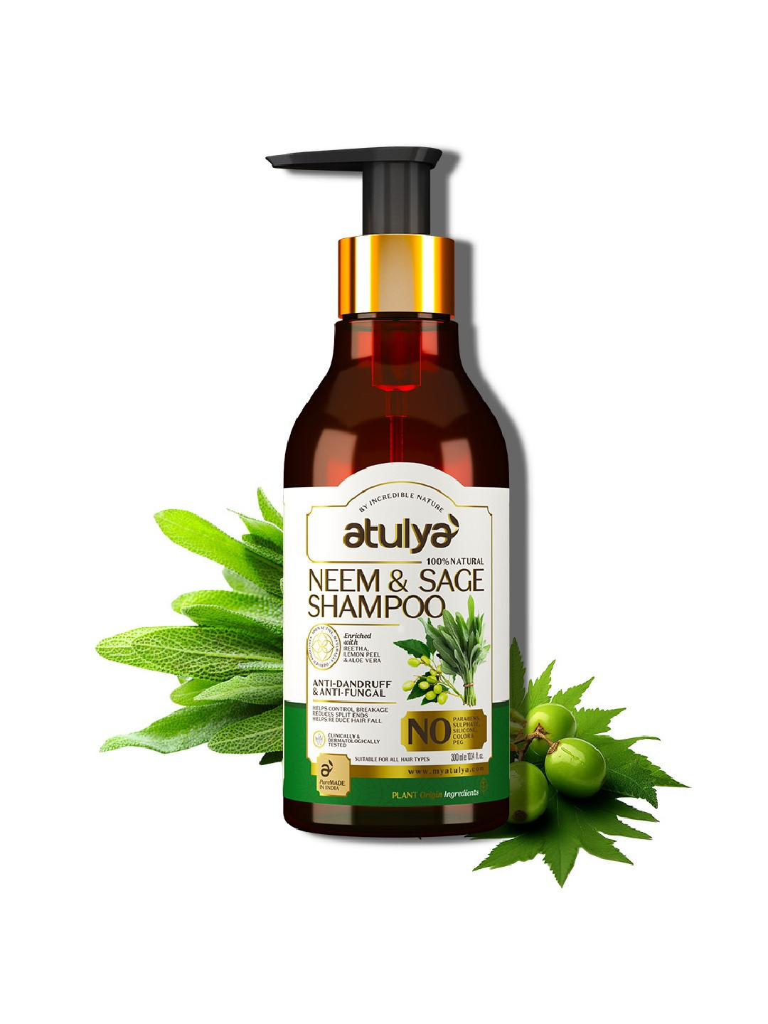Atulya Natural Neem & Sage Anti-Dandruff Shampoo - 300 ml