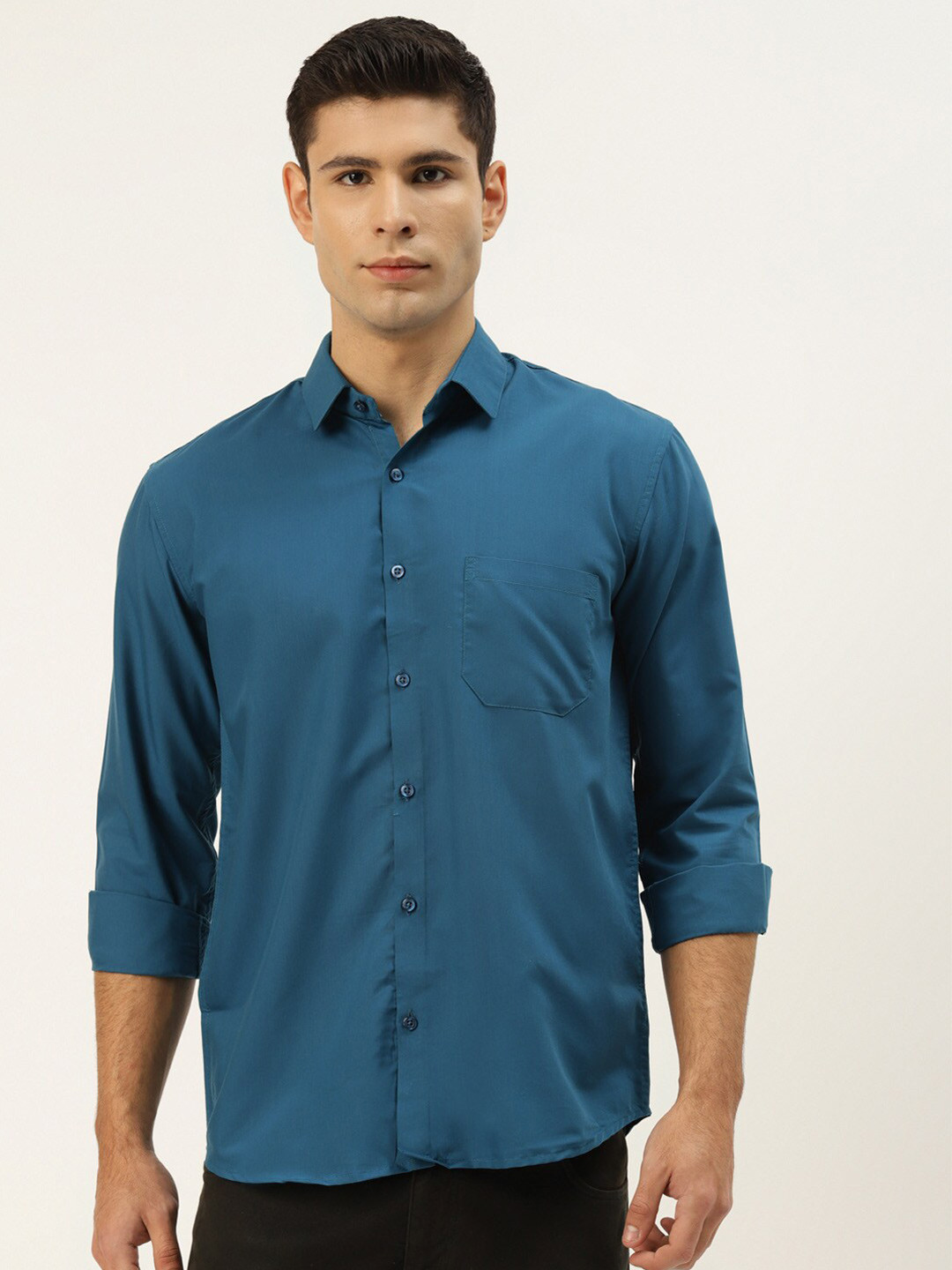JAINISH Men Blue Smart Casual Shirt