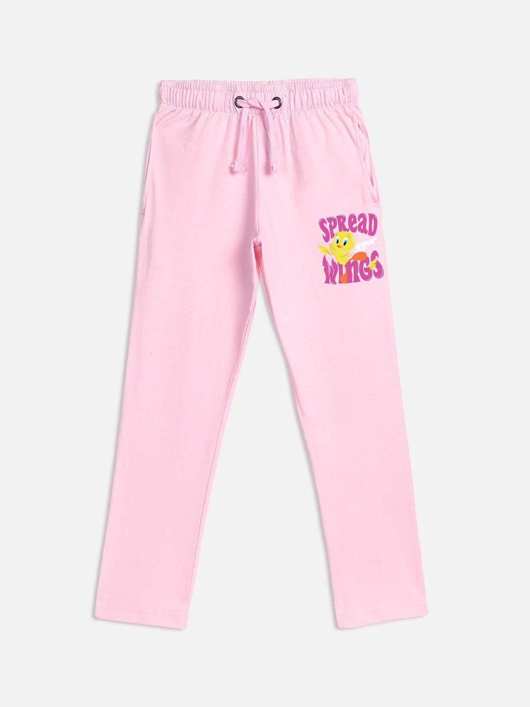 Kids Ville Girls Pink Looney Tunes Printed Cotton Lounge Pants