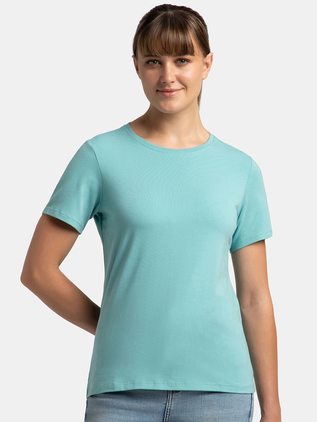 Jockey Solid Super Combed Cotton Stretch Regular Fit Tshirt-1515