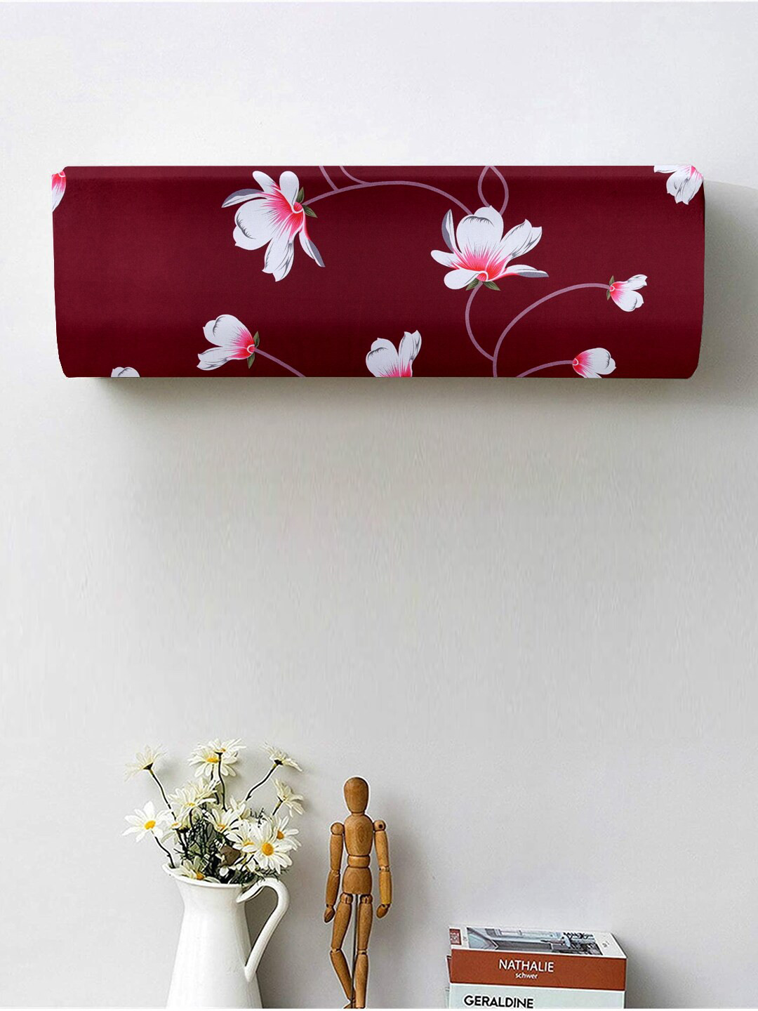 Cortina Maroon & White Printed AC Cover