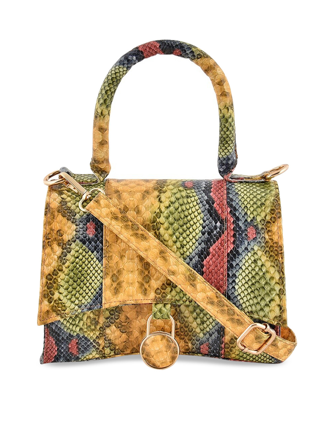 Lychee bags Multicoloured Animal Textured PU Shopper Handheld Bag with Tasselled