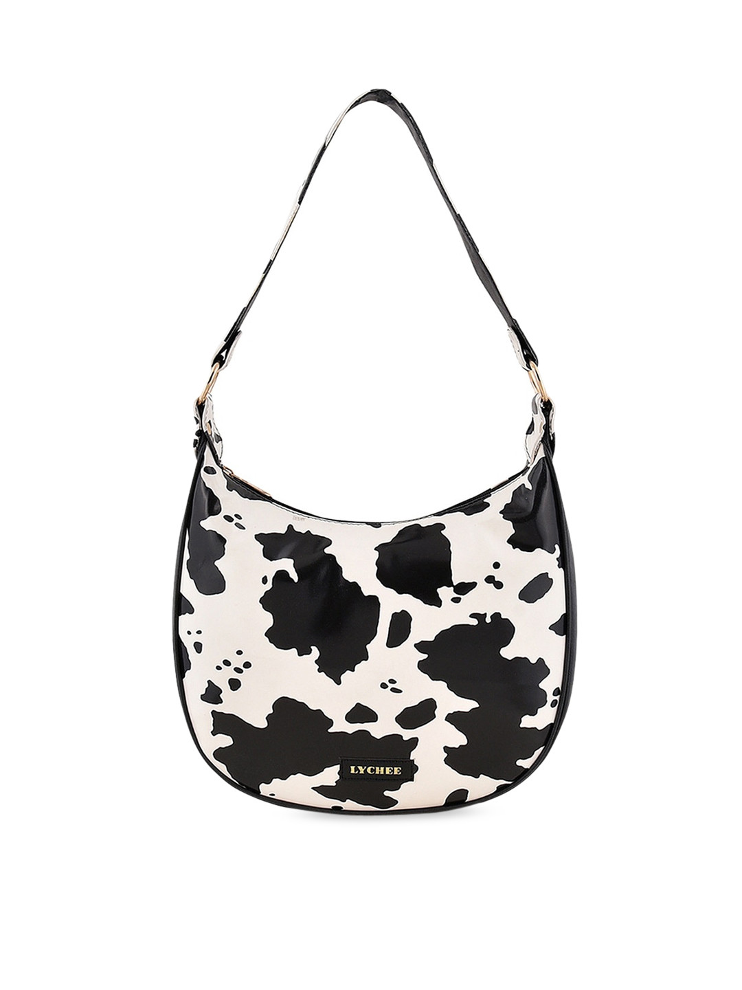 Lychee bags Women White Printed PU Shoulder Bag