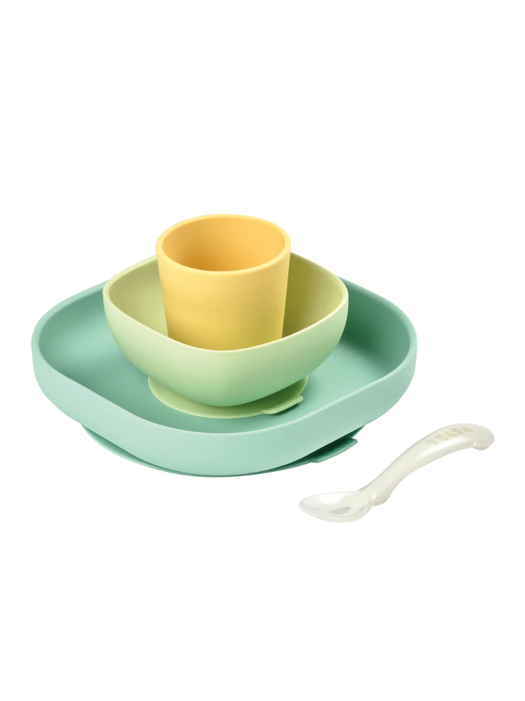 BEABA Kids Green Silicone Meal Set