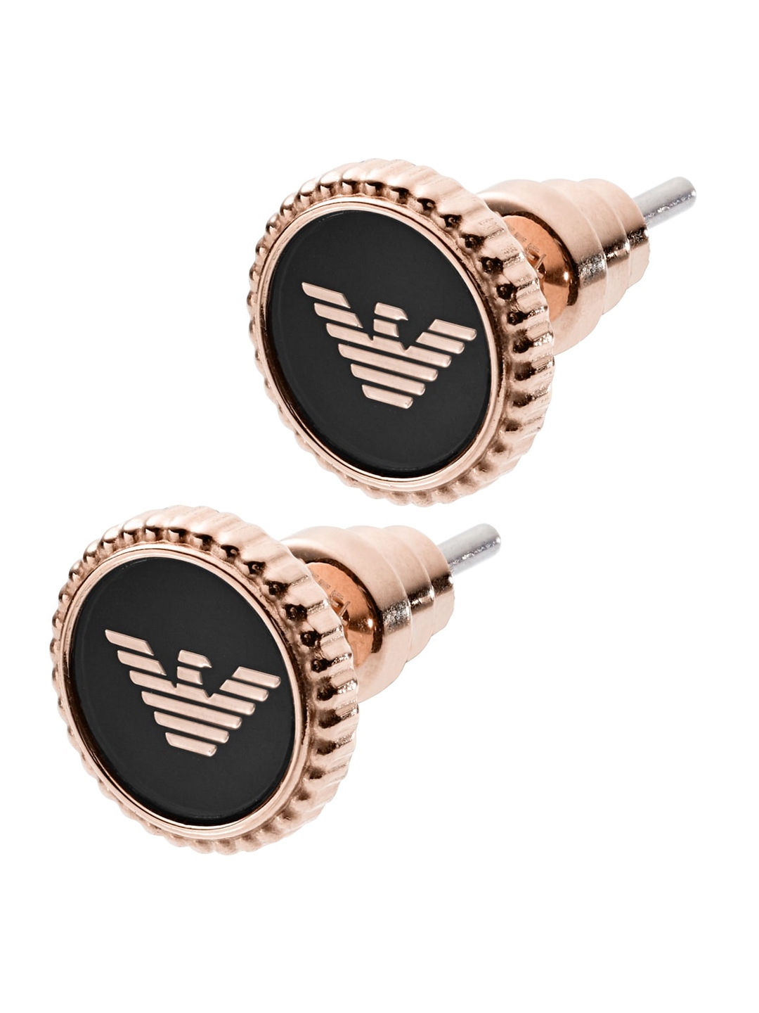 Buy Emporio Armani Rose Gold Plated Black Sterling Silver Circular Studs Earrings for Women 16899020 Myntra