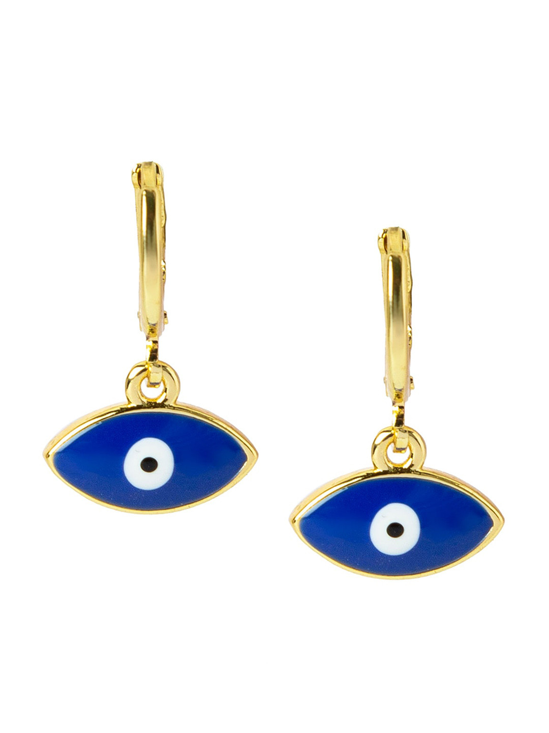Moon Dust Gold-Toned Evil Eye Quirky Drop Earrings