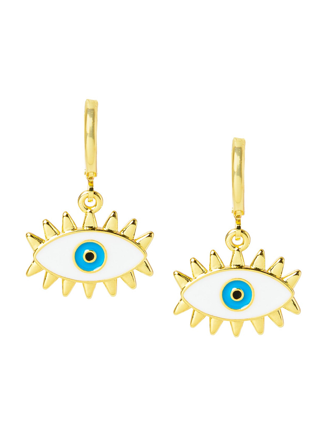 Moon Dust Gold-Plated Evil Eye Enamelled Drop Earrings