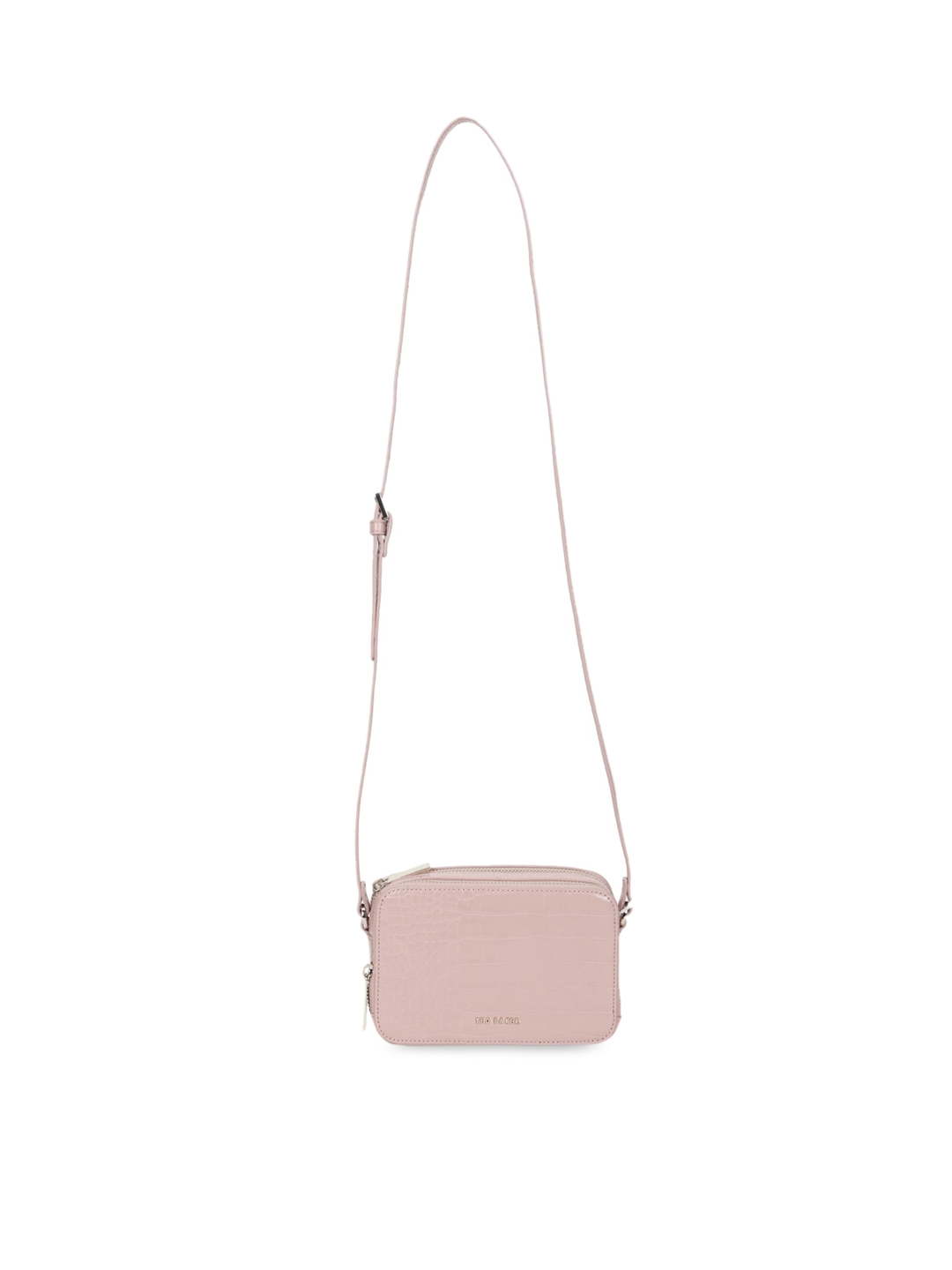 Ted Baker Pink Textured Leather Swagger Sling Bag