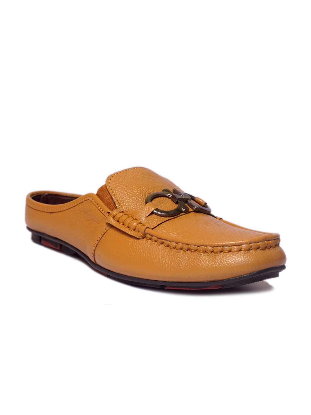 LA BOTTE Men Tan Textured Leather Mules