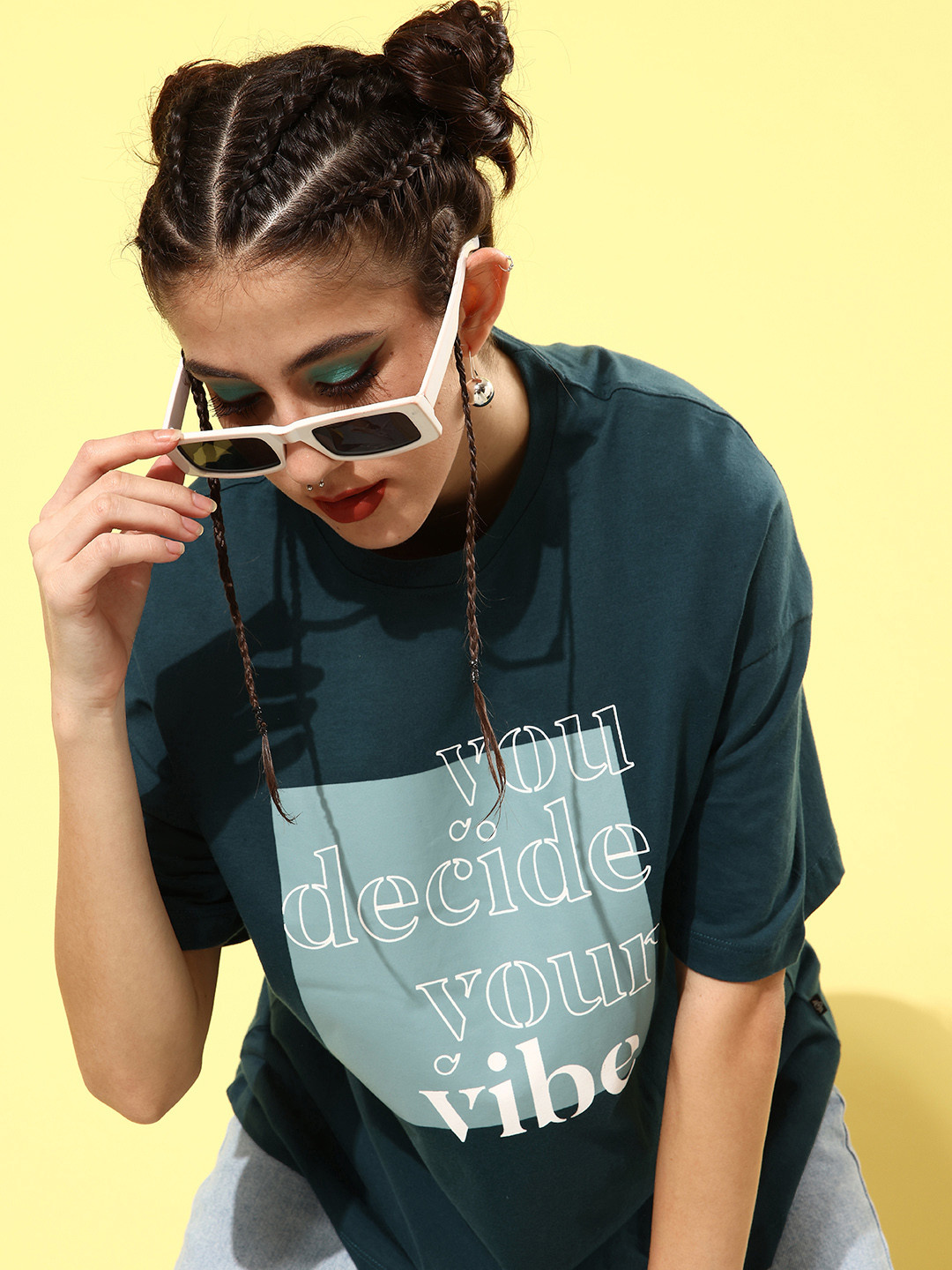 Roadster Women Teal Typography Seriously Silly Tshirt