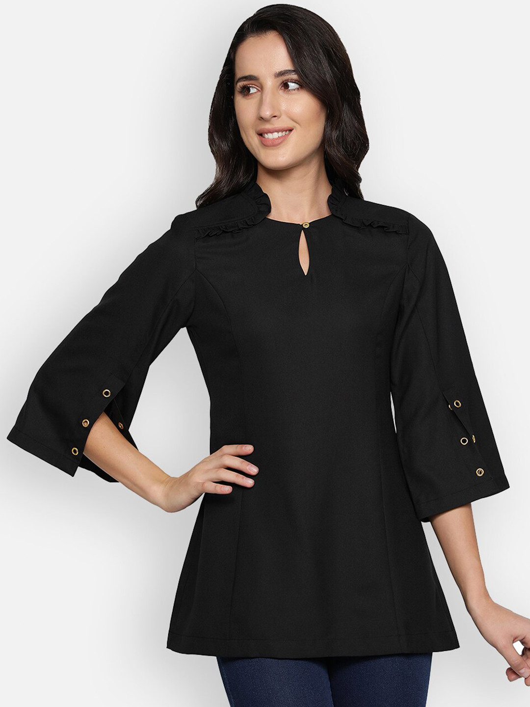 BLANC9 Women Black Solid Tunic