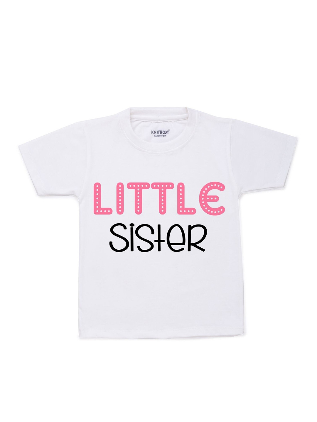 KNITROOT Kids White Cotton Printed T-shirt