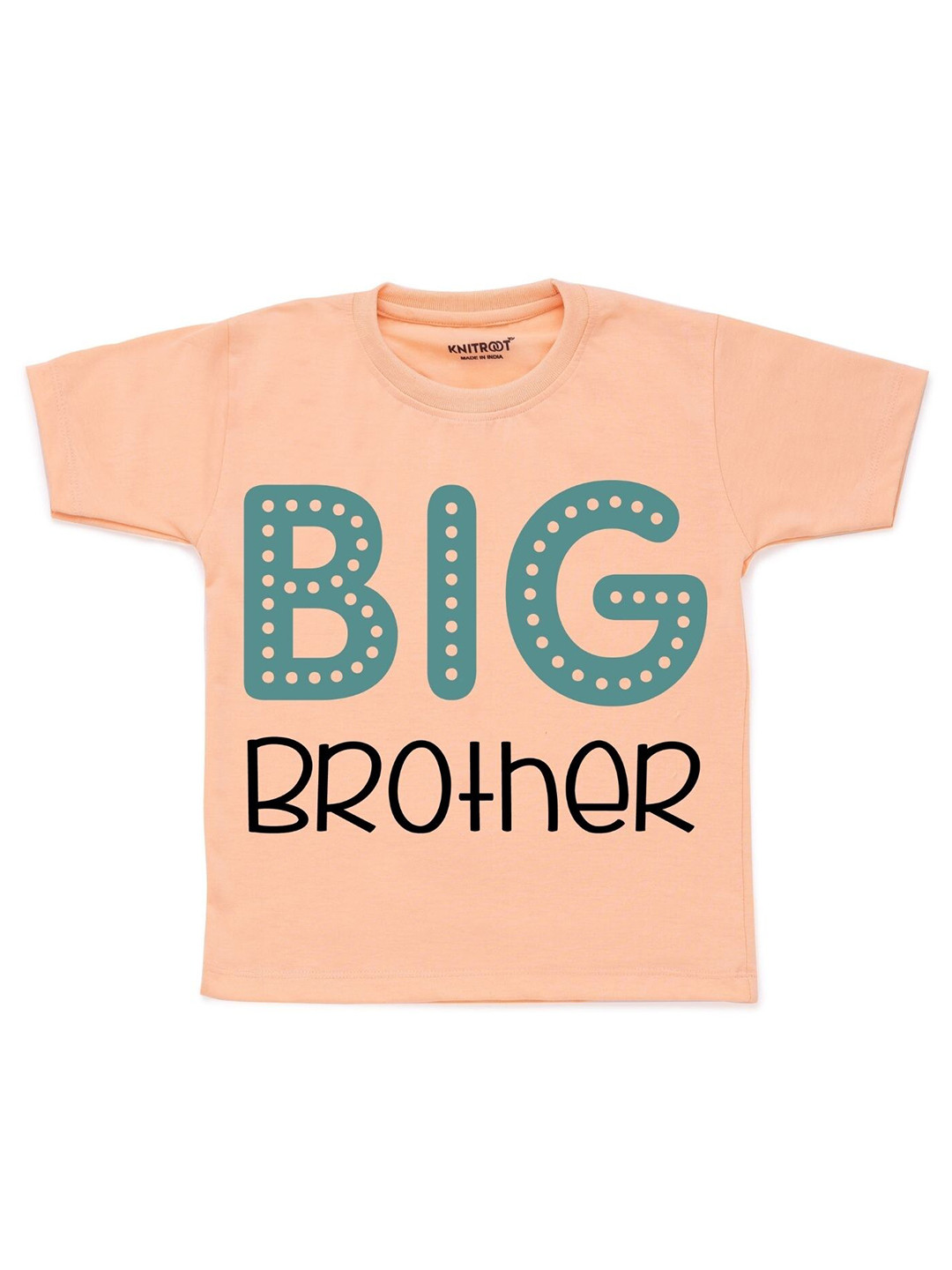 KNITROOT Kids Peach-Coloured V-Neck T-shirt
