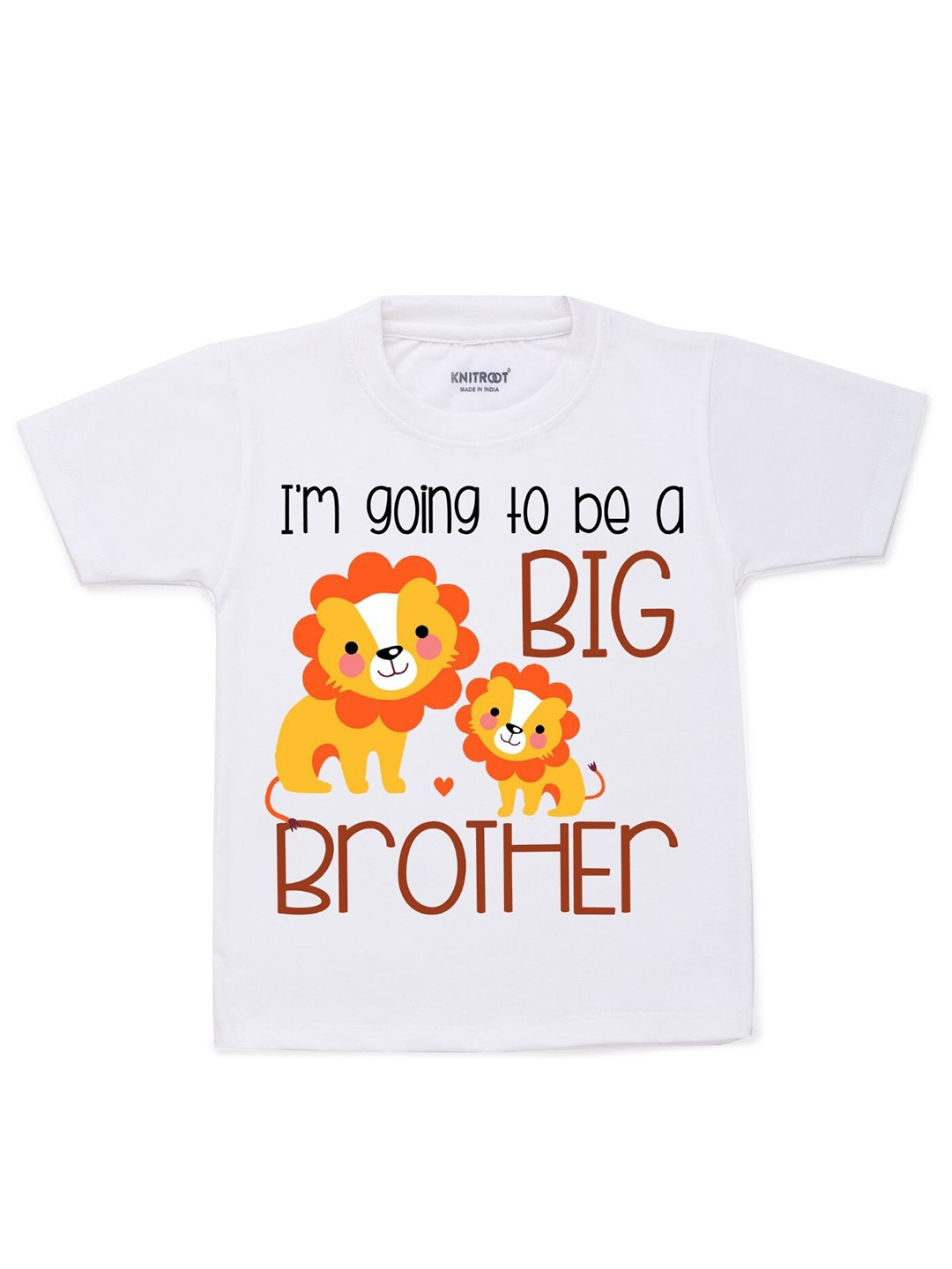 KNITROOT Kids White Going To Be Brother Printed T-shirt