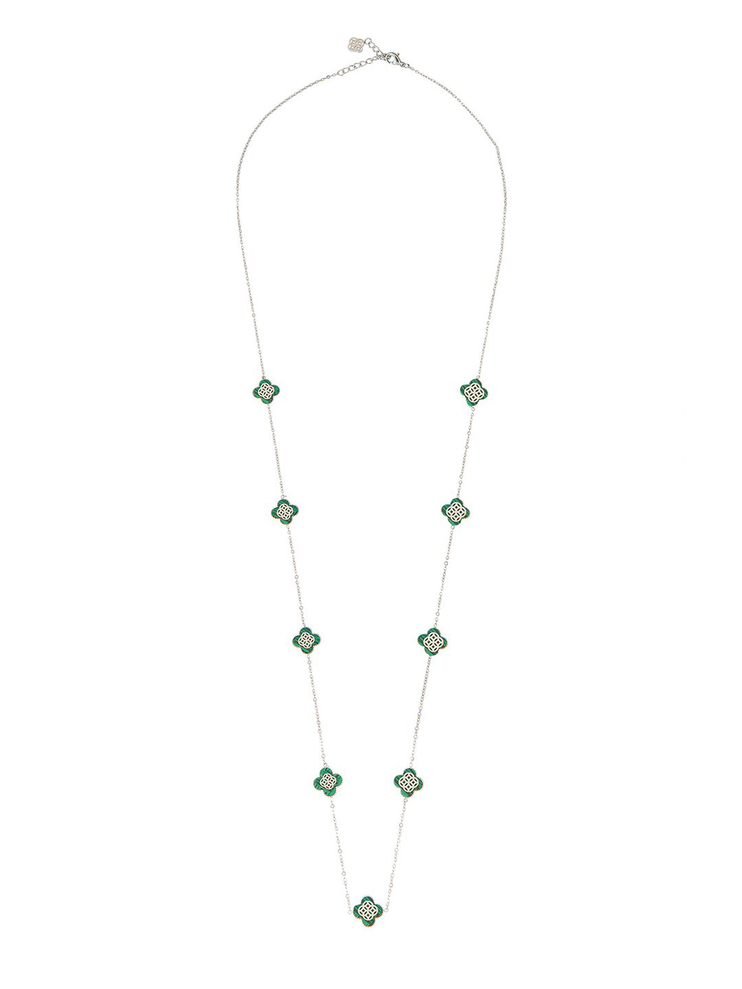 Moon Dust Silver-Plated Green Jewellery Set