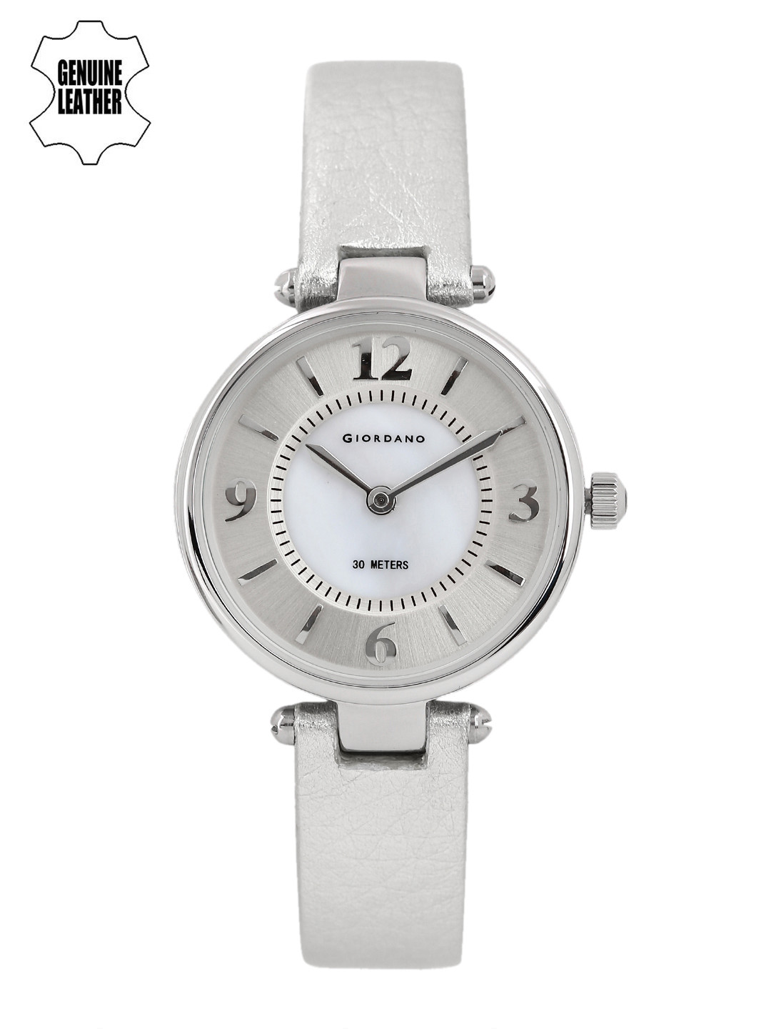 GIORDANO Women Silver-Toned & White Analogue Watch 2796-01