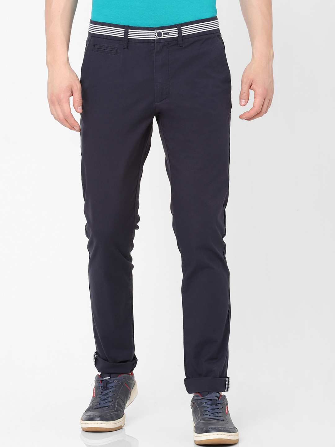 Celio Men Blue Slim Fit Chinos Trousers