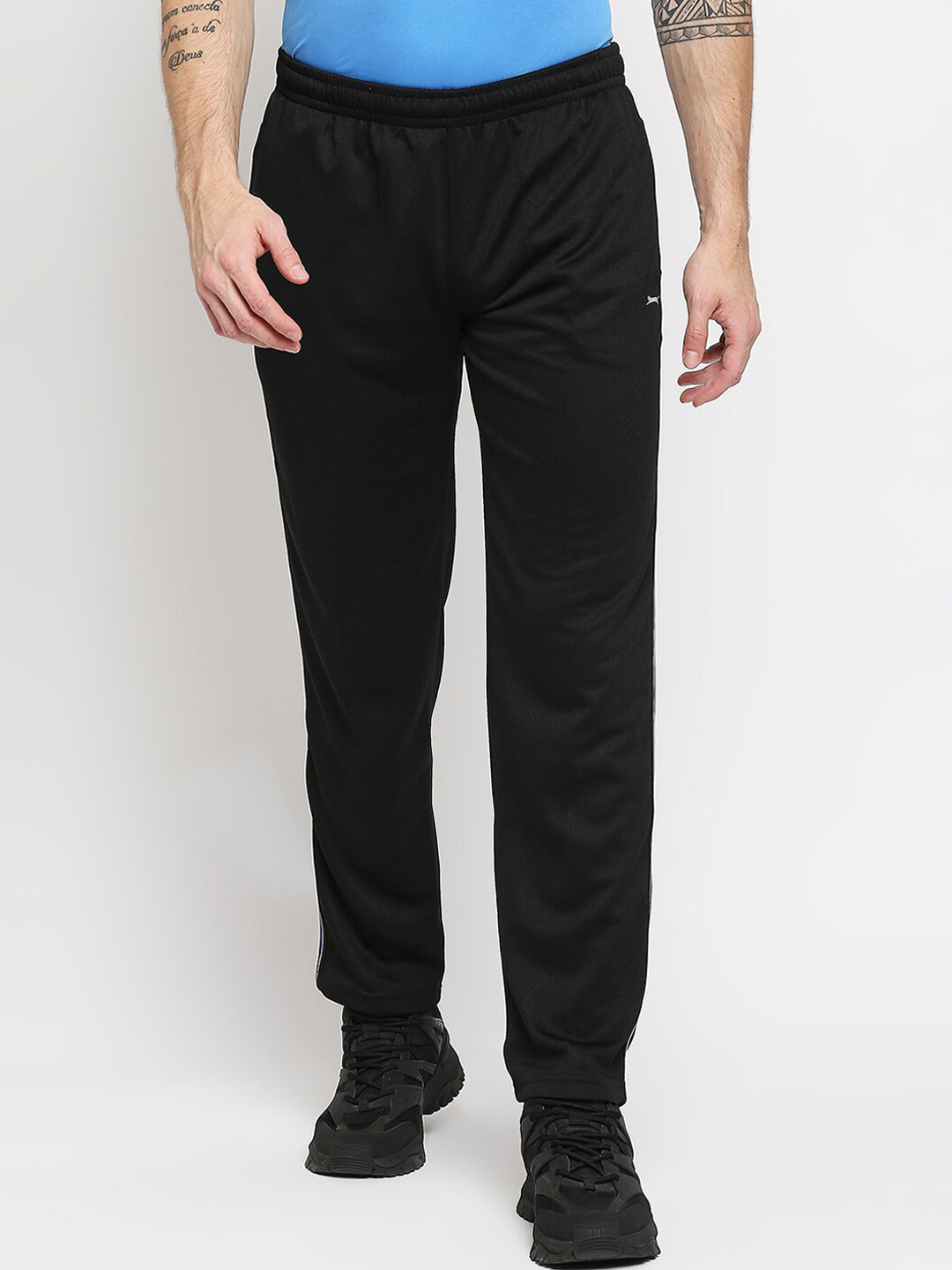 Black Panther Men Black Solid Slim-Fit Track Pants