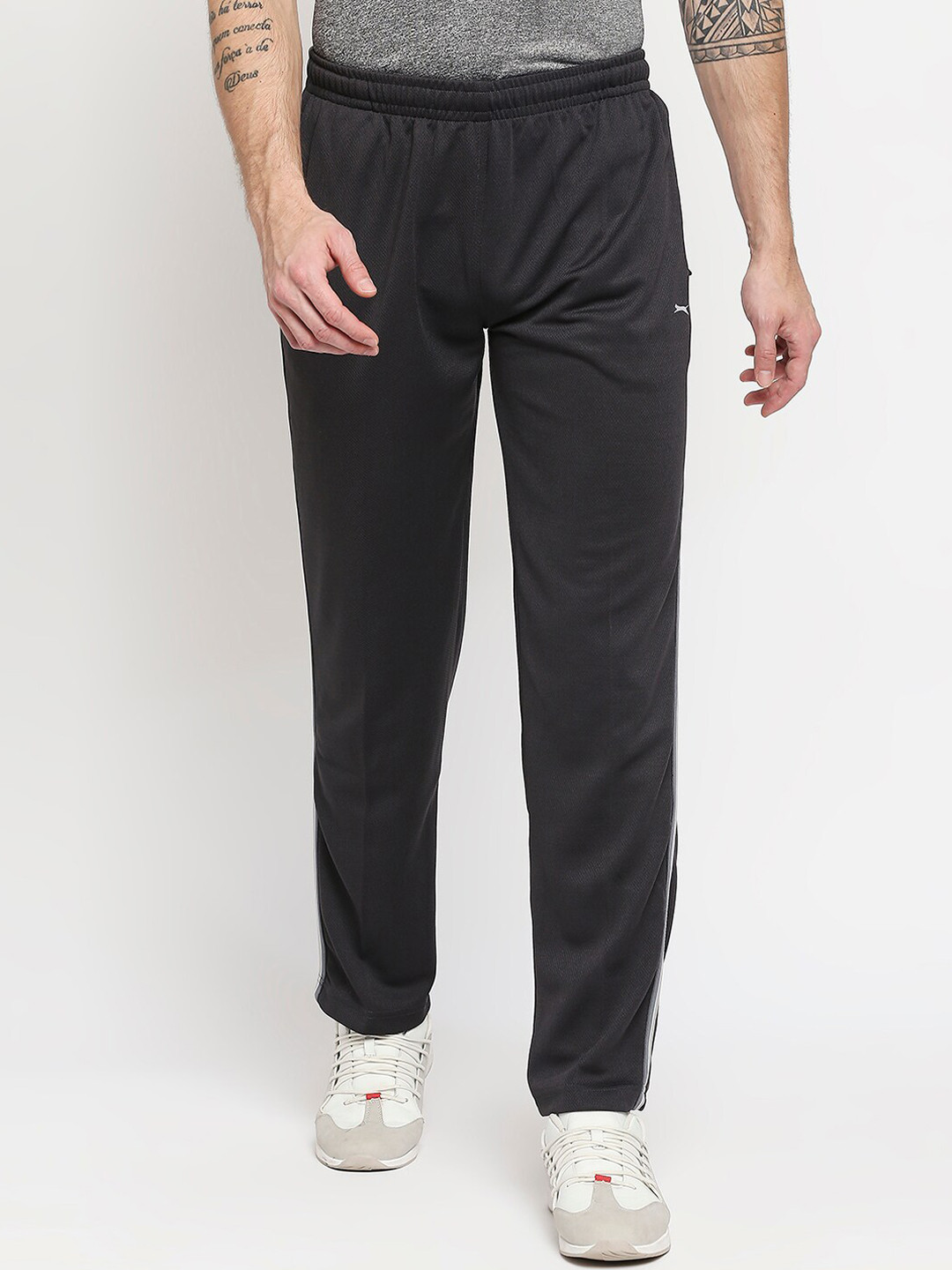 Black Panther Men Charcoal Solid Act-Fit Track Pants