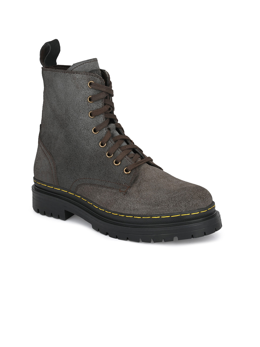 Delize Men Brown Suede Flat Boots