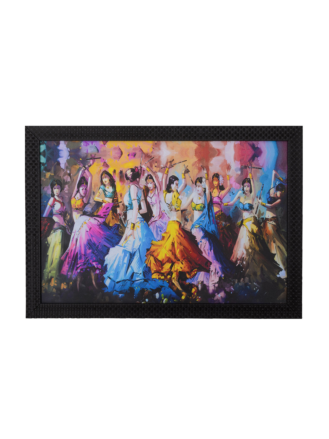 eCraftIndia Group Dandia Scene Paper Wall Rectangle Paintings Wall Art - 14 x 20 In
