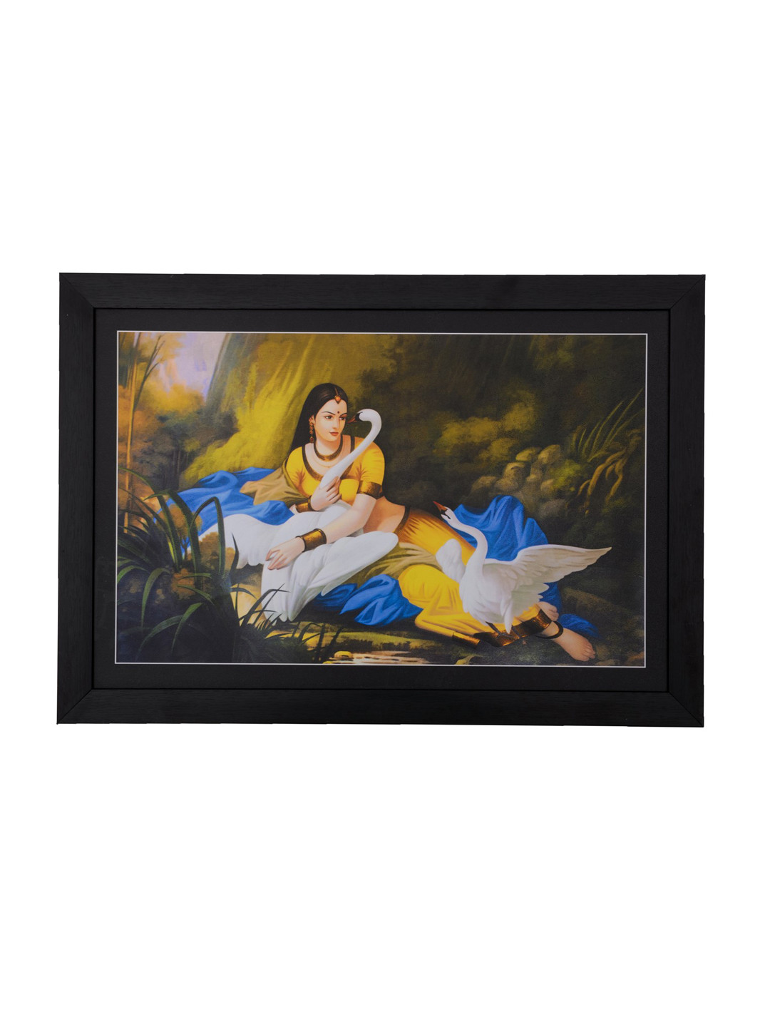 eCraftIndia Lady playing Paper Wall Rectangle Paintings Wall Art - 14 x 20In