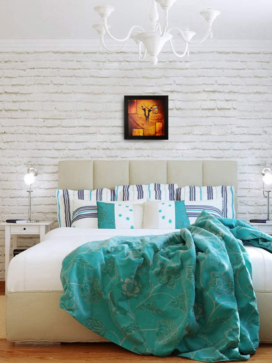 eCraftIndia Dance Paper Wall Square Paintings Wall Art -12x12In