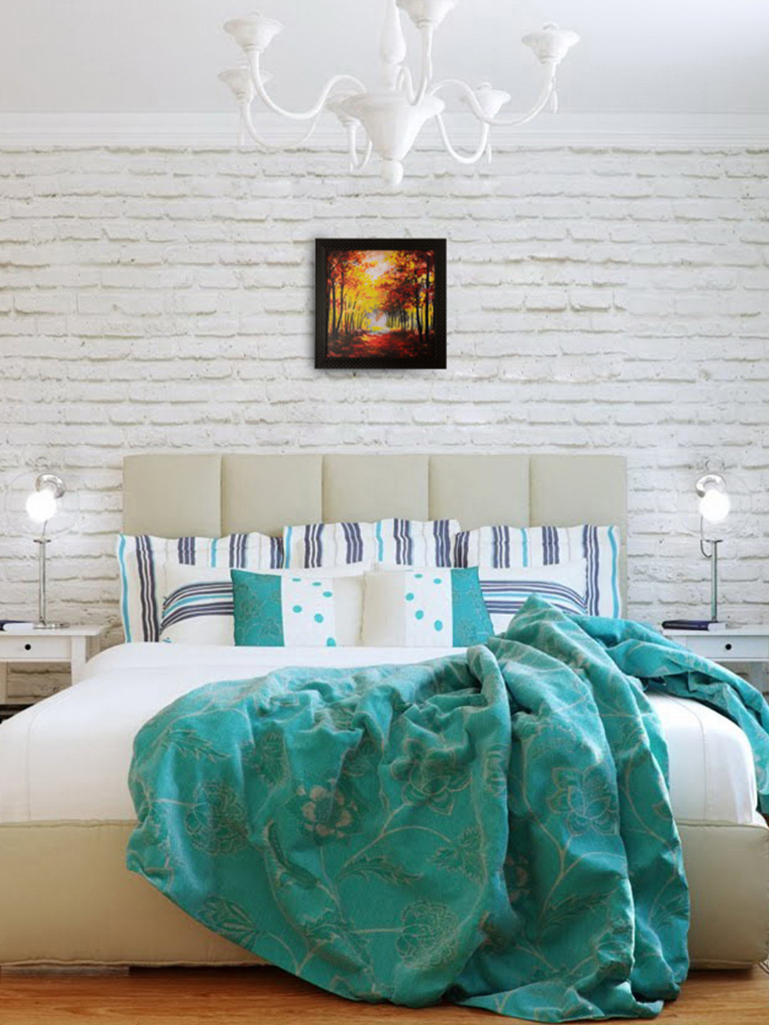 eCraftIndia Multicoloured Fall Scenery UV Wall Art