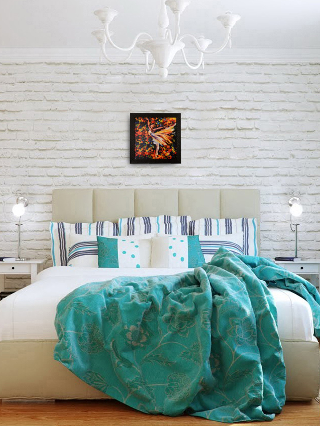 eCraftIndia Multicoloured Flying Angel UV Framed Wall Art