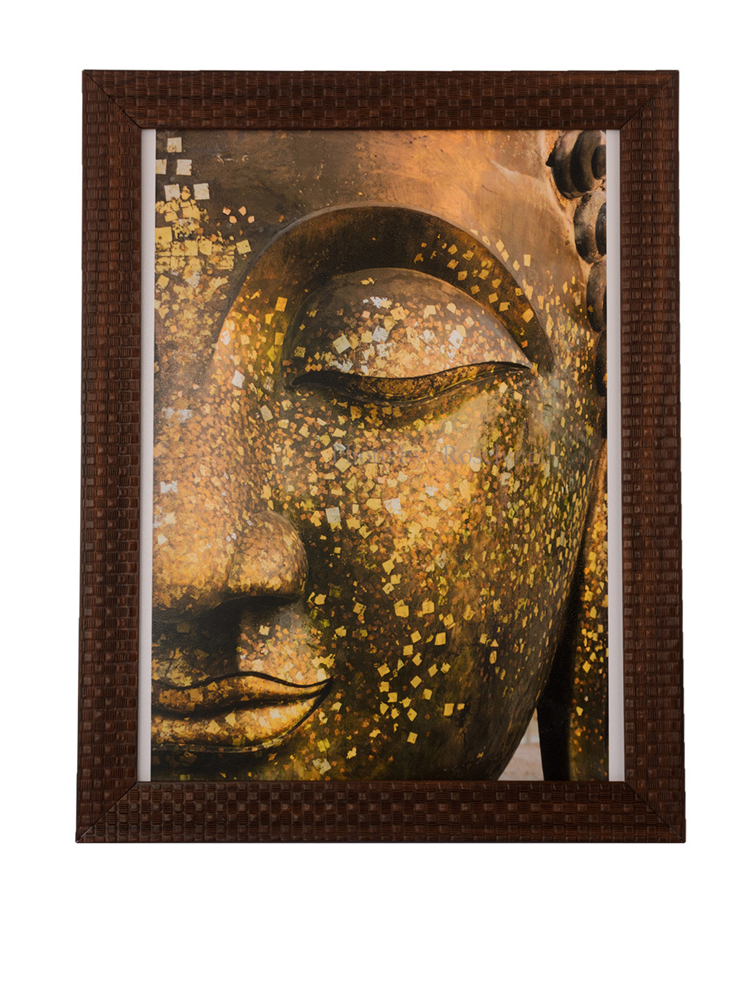 eCraftIndia Spritual Buddha Synthetic Wood Wall Rectangle Paintings Wall Art - 11 x 14 In