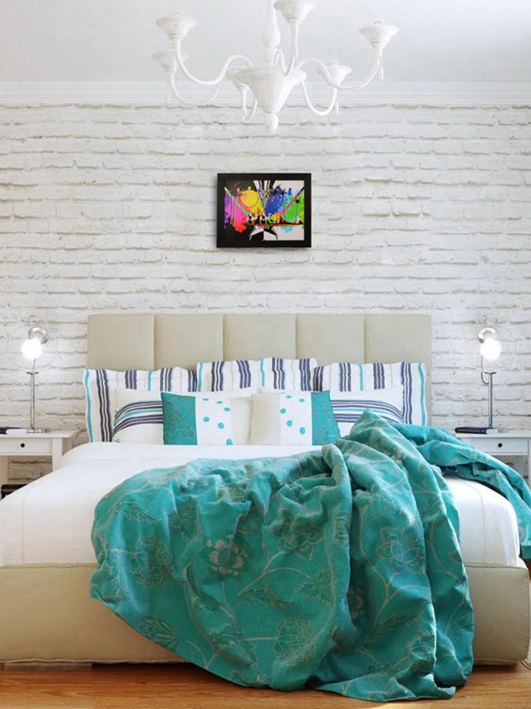 eCraftIndia Multicoloured Desert View Framed UV Wall Art