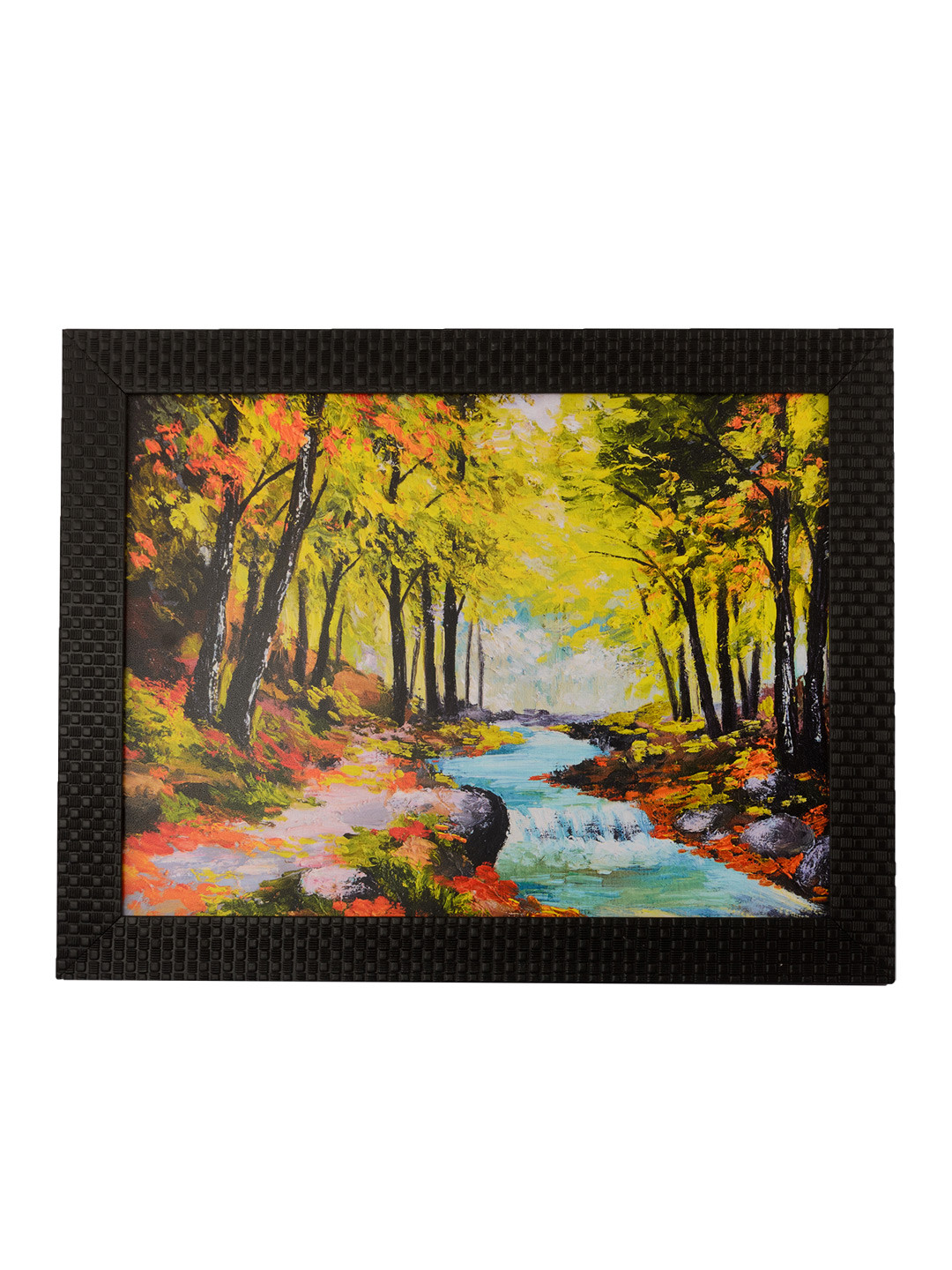 eCraftIndia Multicoloured River View Framed Wall Art